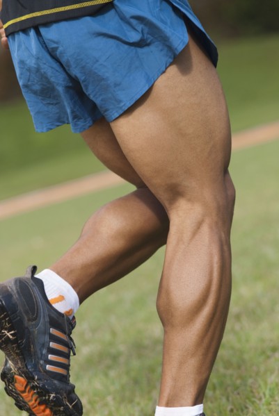 Close up of Hispanic man's legs