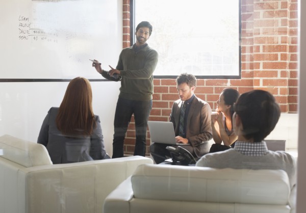 Business people talking in meeting