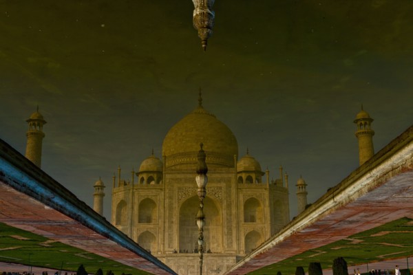 Taj Mahal reflection in pond