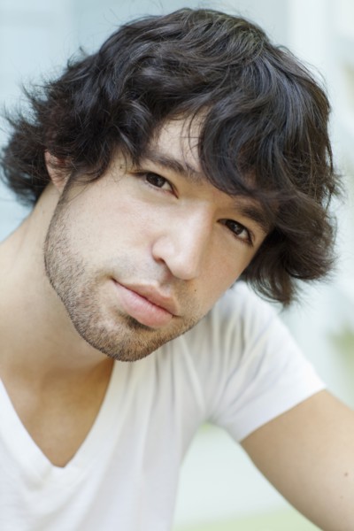 Serious mixed race man