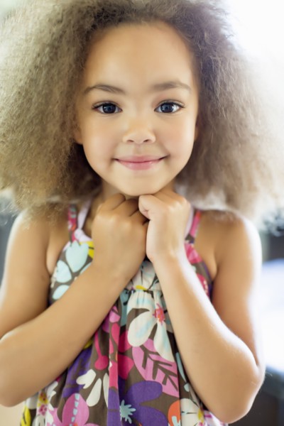 Smiling mixed race girl
