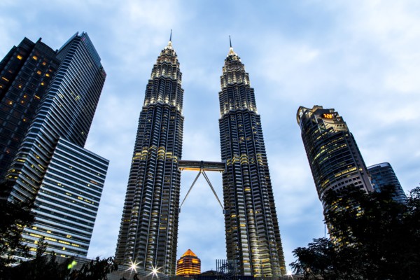 Petronas Twin Towers in Kuala Lumpur skyline