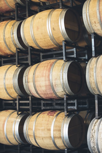 Wine barrels aging