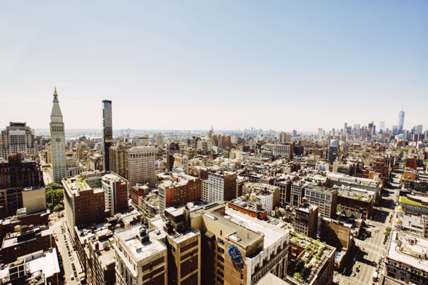 Aerial view of New York cityscape