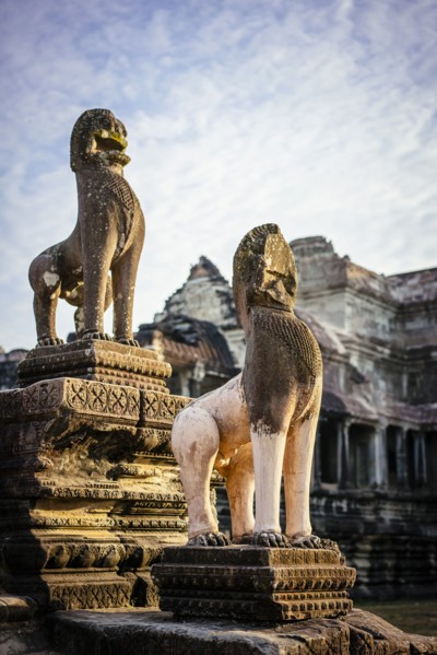 Statues at Angkor Wat ruins