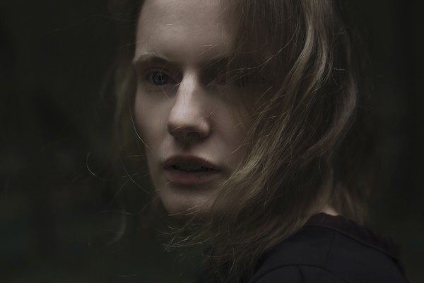 Close up of face of serious Caucasian woman
