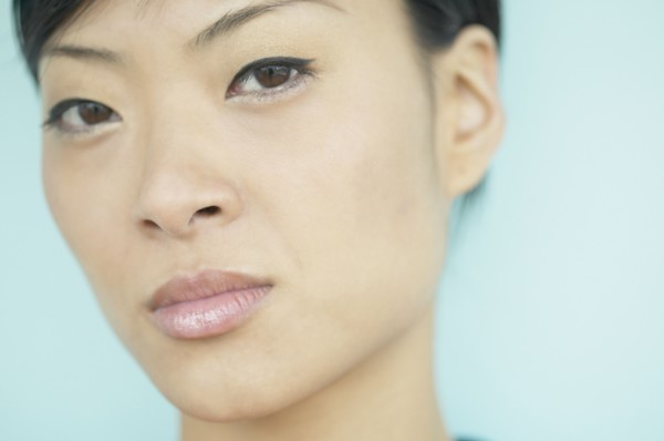 Close up of a young woman's face