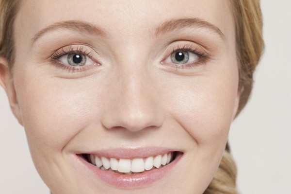 Close up of Caucasian woman's face