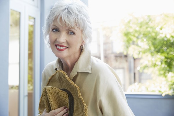 Older Caucasian woman smiling outdoors