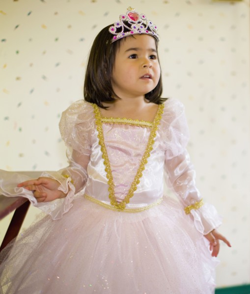 Asian girl dressing up in princess costume