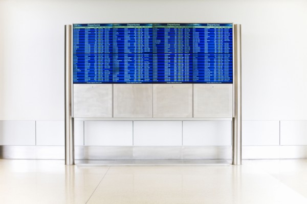 Departure schedule at airport