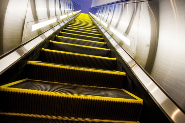 Empty escalator