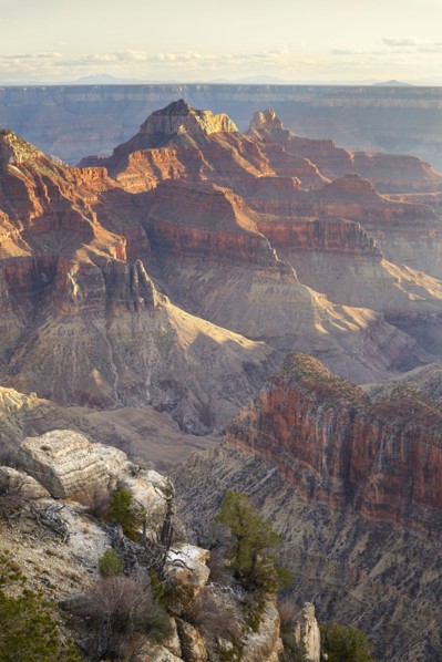 Majestic rock formations in desert landscape