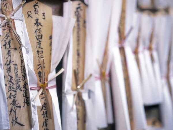 Close up of Buddhist prayer sticks
