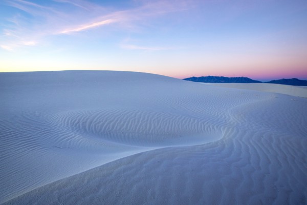 Sunrise over sand dunes