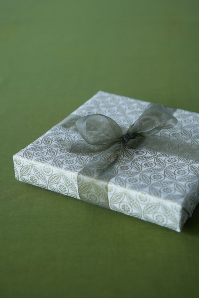 Christmas gift wrapped with bow