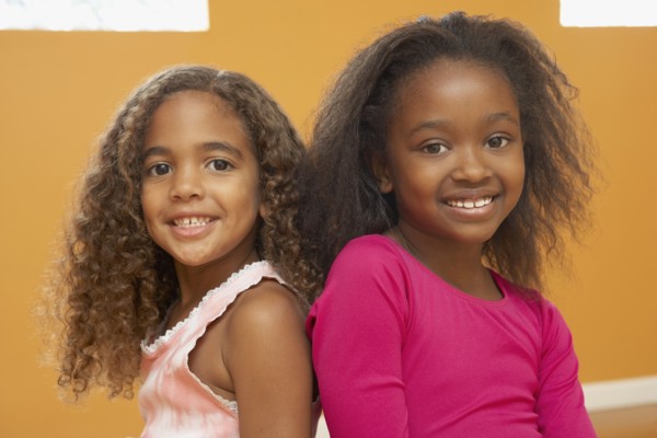 African girls smiling