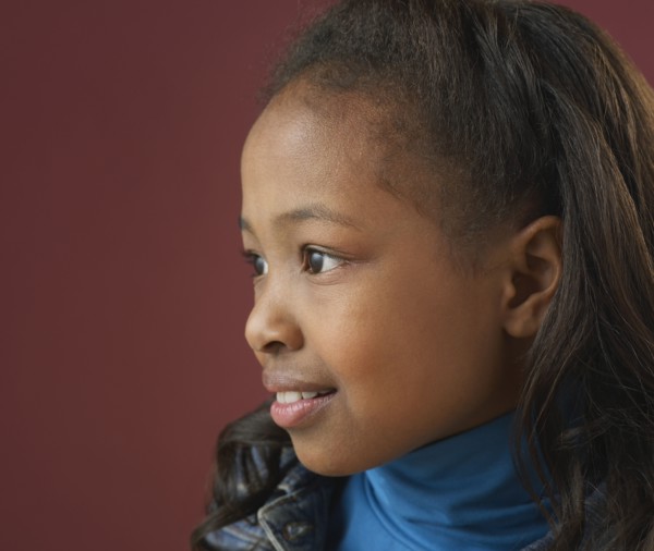 Close up of mixed race girl