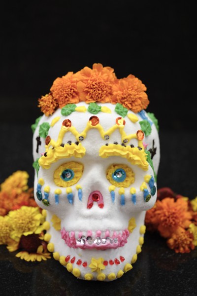 Decorated skull for Day of the Dead celebration