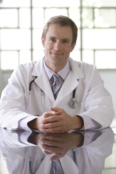 Smiling Caucasian doctor