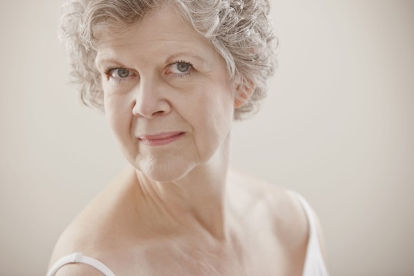 Serious Caucasian woman