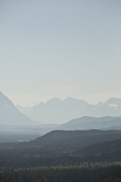 Mountain range over remote Athabasca Valley