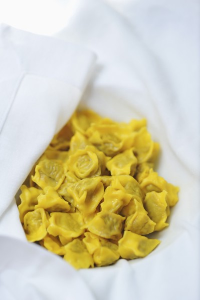 Close up of handmade agnolotti