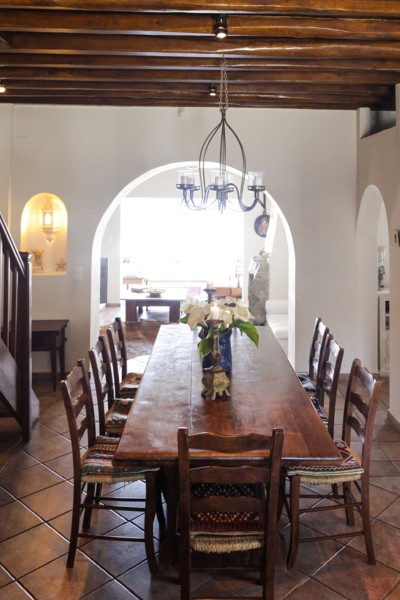 Wooden dining table and chairs