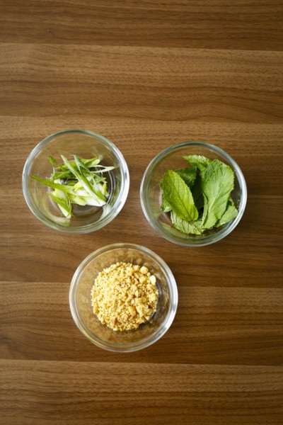 Bowls of ingredients