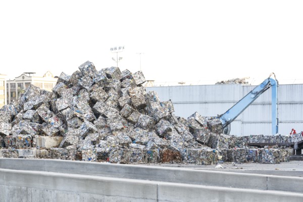 Piles of compacted garbage