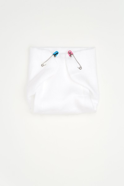 Old-fashioned pins in cloth diaper