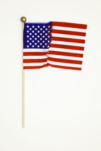 Repaired American flag