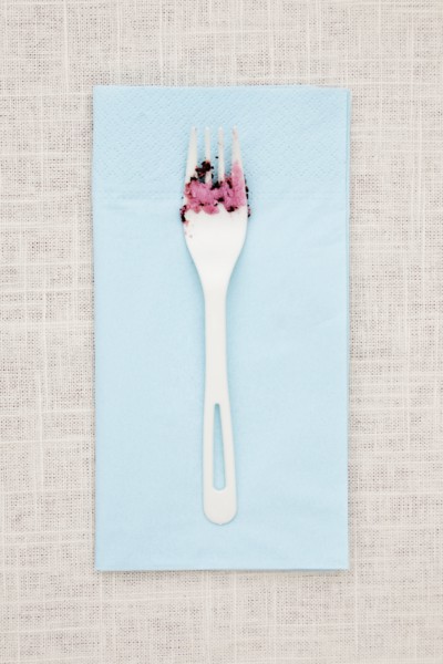Fork on napkin with icing