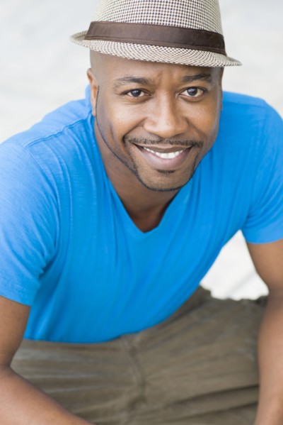 Black man smiling