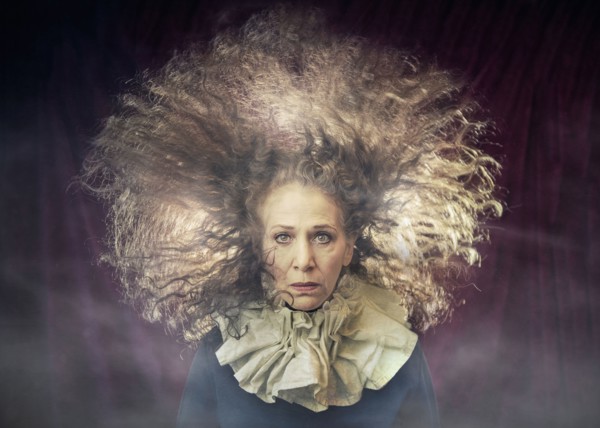 Caucasian woman with wild hair