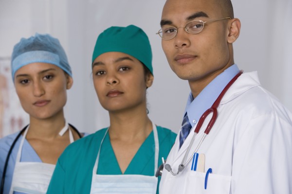 Portrait of multi-ethnic doctors