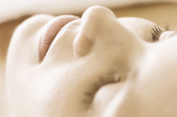 Close up of woman's eyelashes