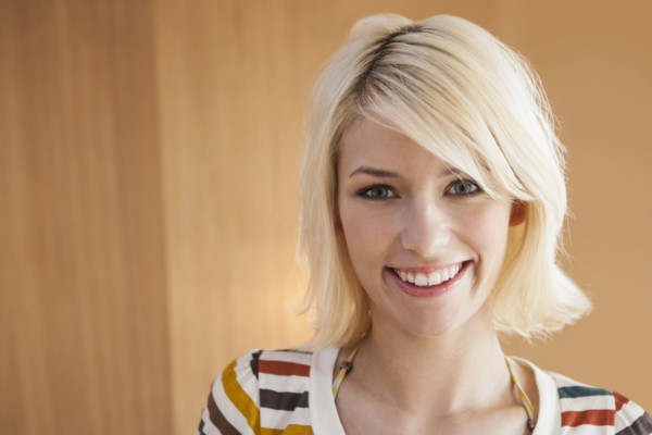 Close up of woman's smiling face