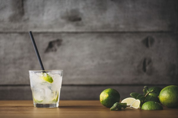 Mojito cocktail with lime and mint