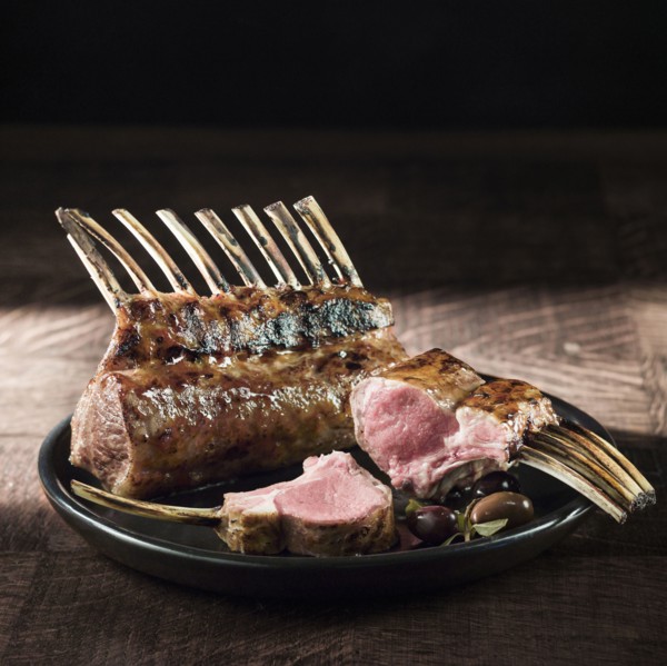 Lamb chops on plate