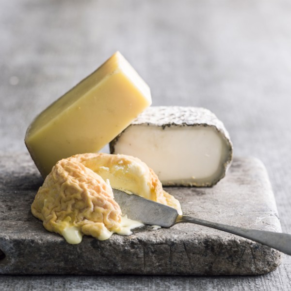 Soft cheese and knife