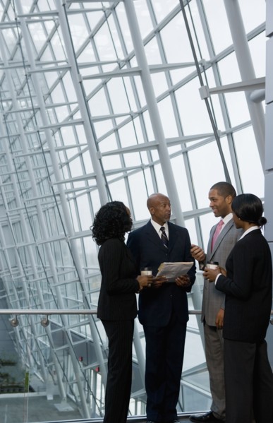 African businesspeople talking