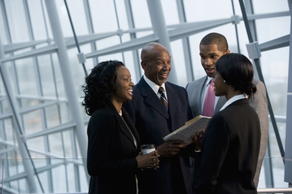 African businesspeople talking