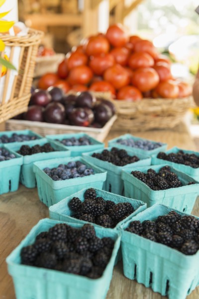 Close up of fresh fruit at farmers market