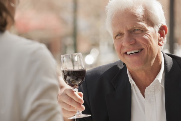 Caucasian couple drinking wine