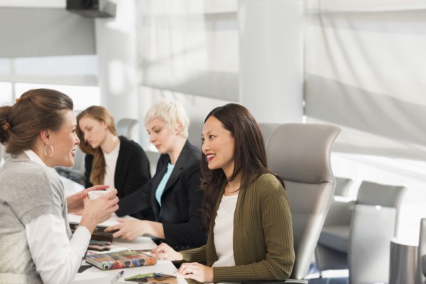 Businesswomen talking in meeting