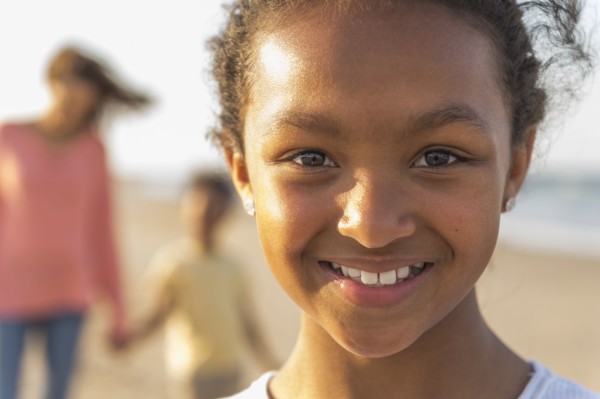 Portrait of smiling girl at beach