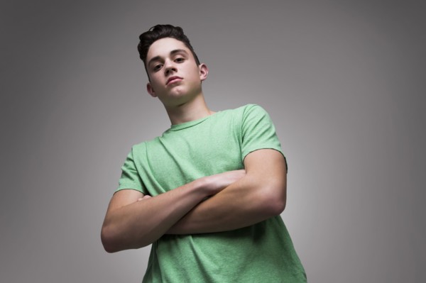 Portrait of serious Caucasian boy