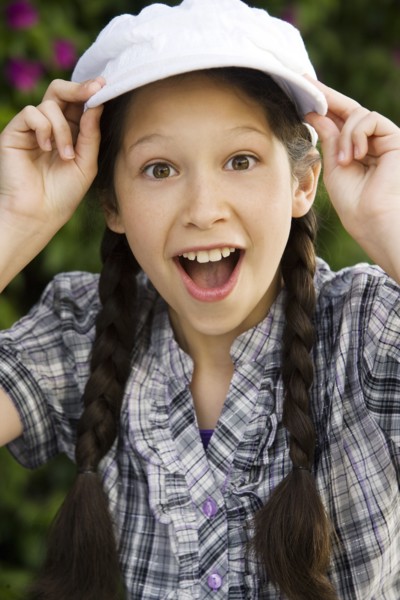 Surprised Hispanic girl