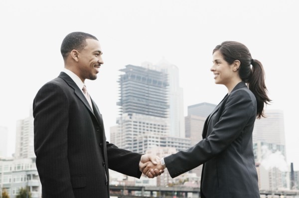 Businesspeople shaking hands